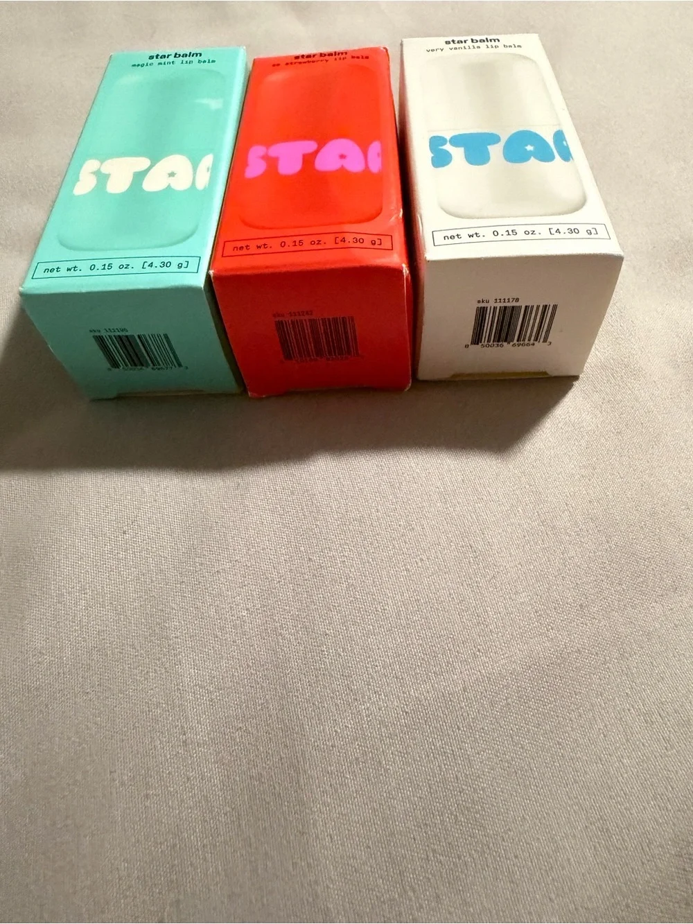 Starface Star Balm Lip Balm 3-Pack Bundle Trio - NWT